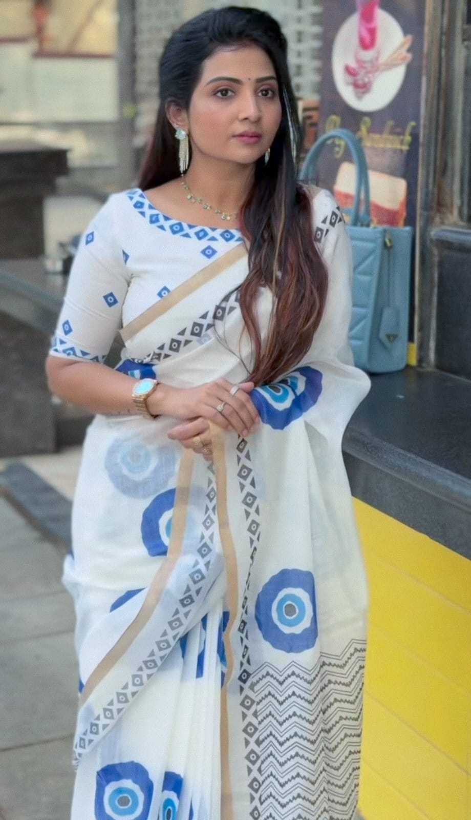 Linen Printed Saree