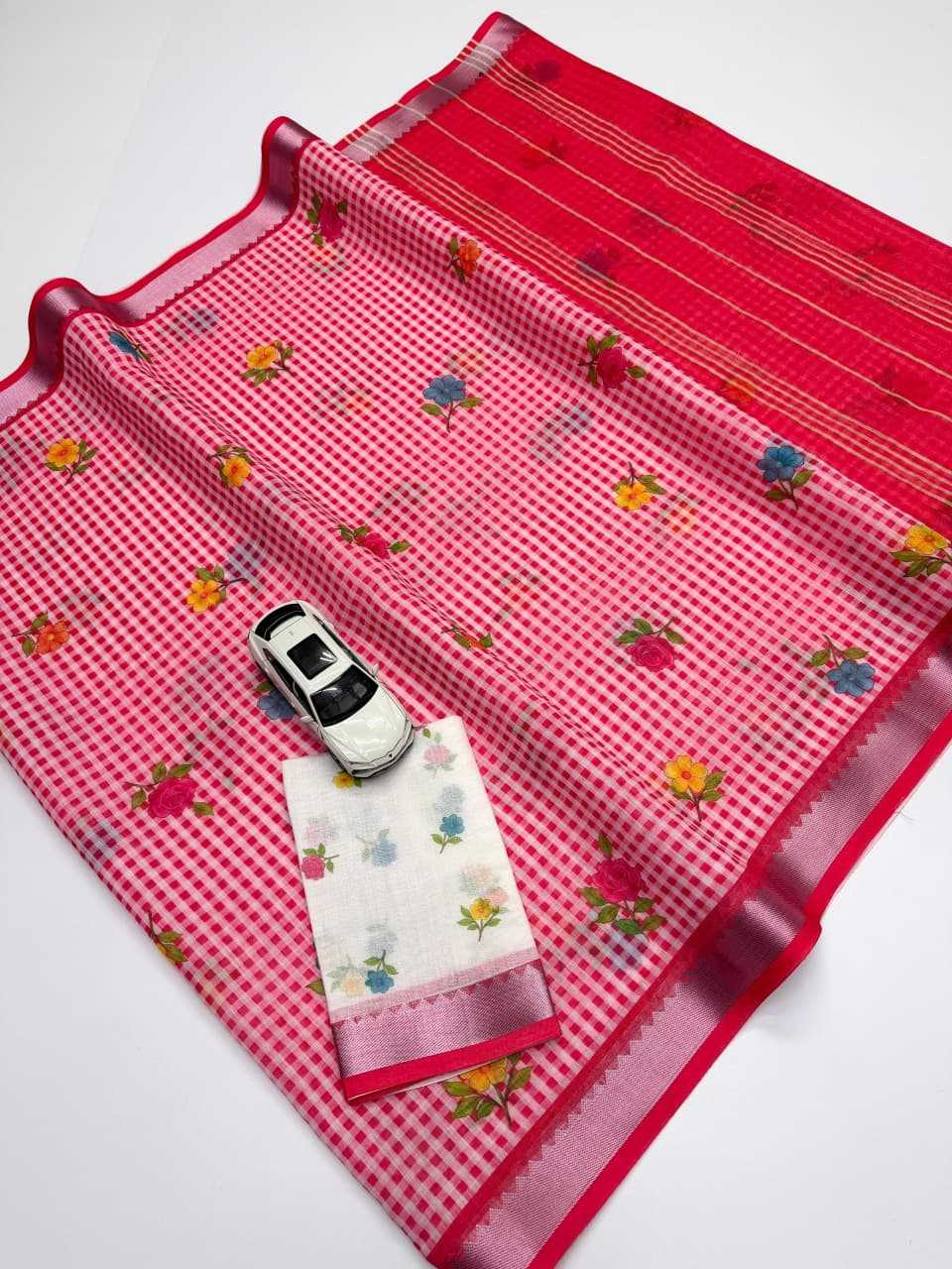 Linen Designer Saree in Light Green