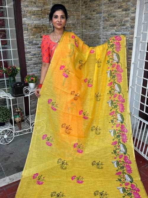 Linen Printed Saree