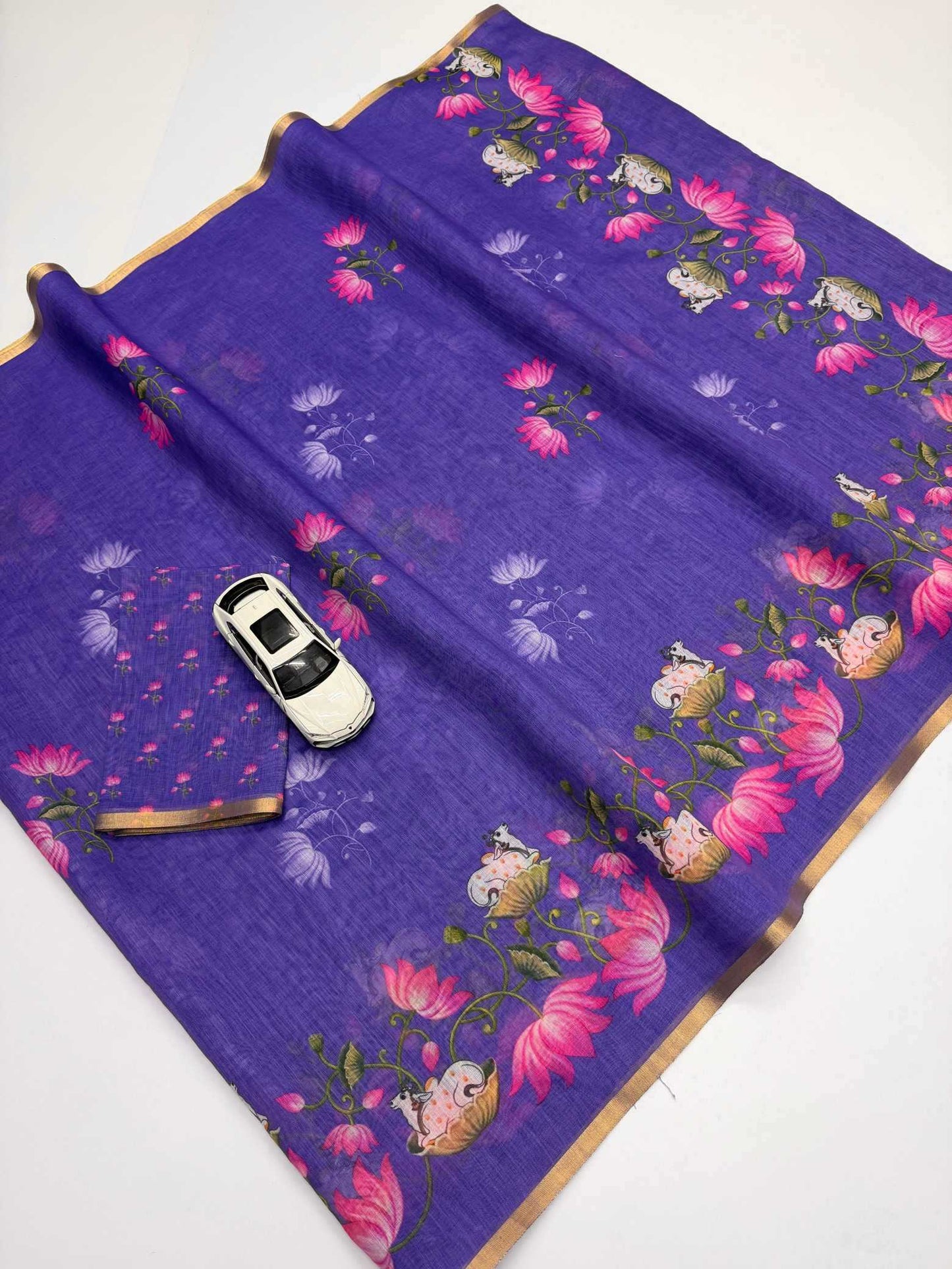 Linen Printed Saree