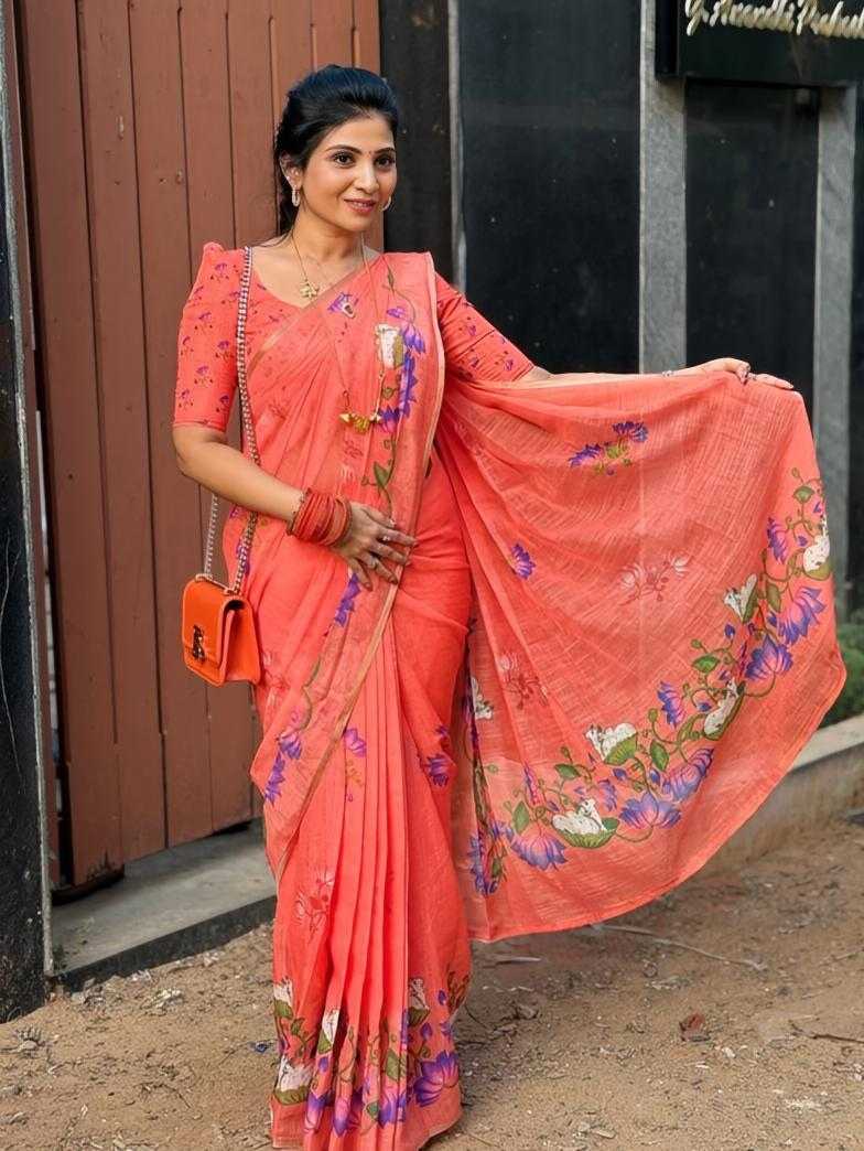 Linen Printed Saree