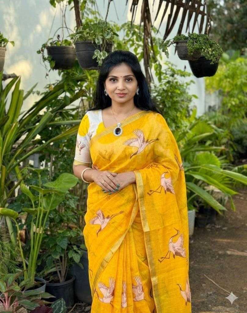 Linen Printed Saree