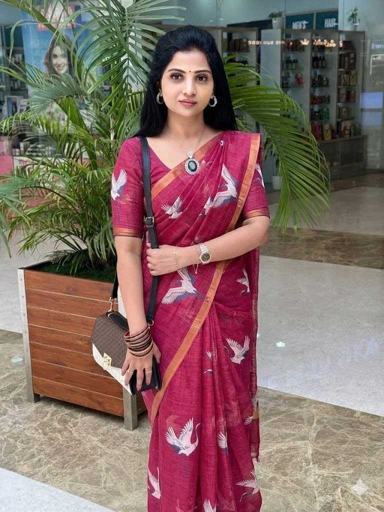 Linen Printed Saree