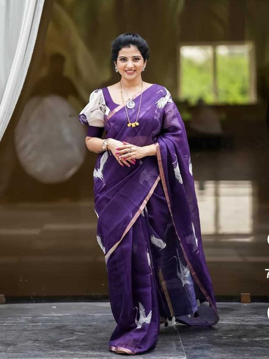 Linen Printed Saree