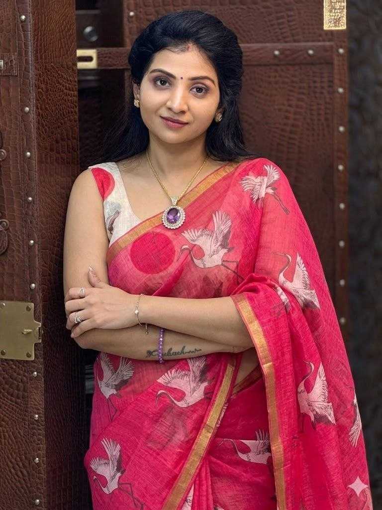 Linen Printed Saree