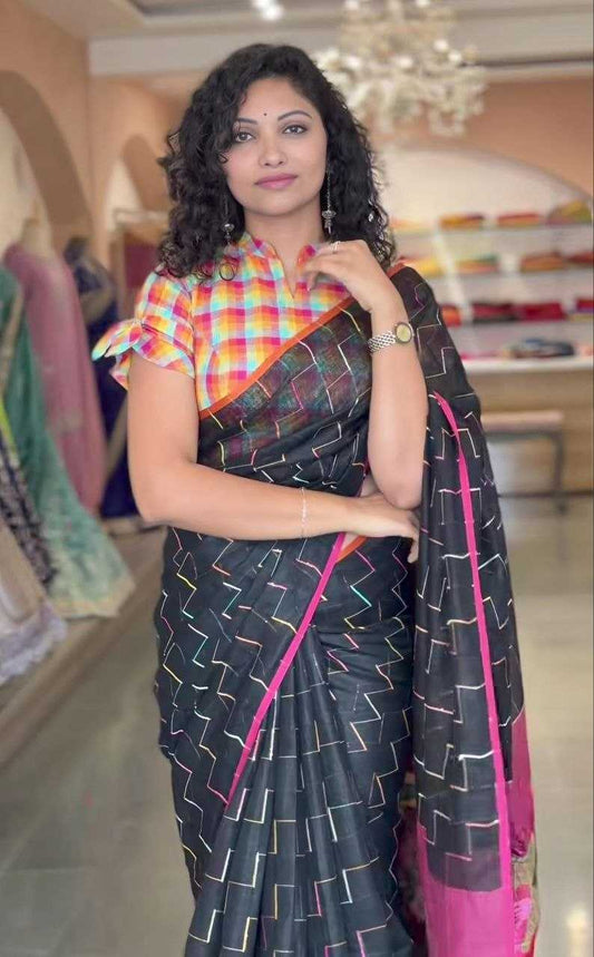 Linen Designer Saree