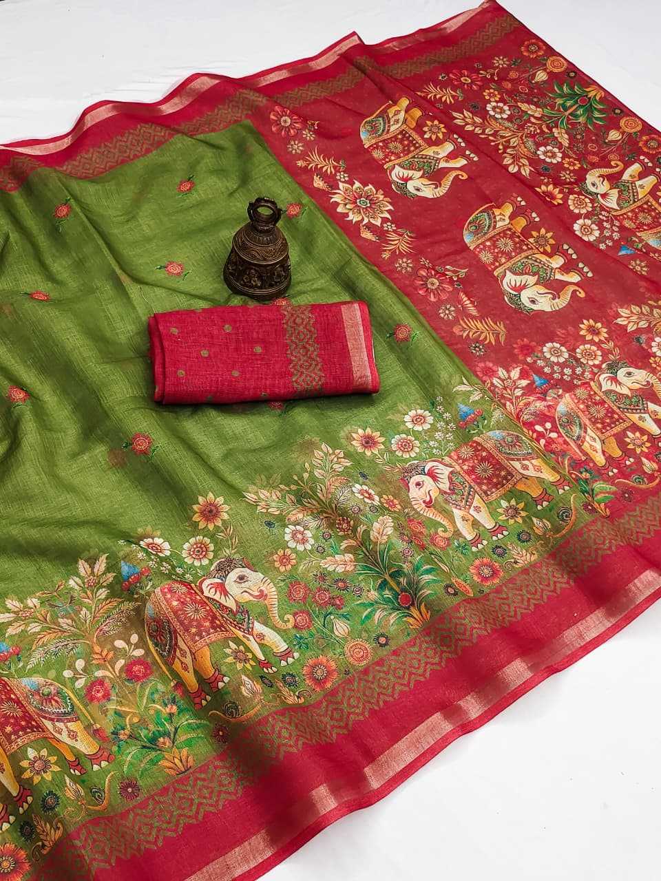 Linen Printed Saree