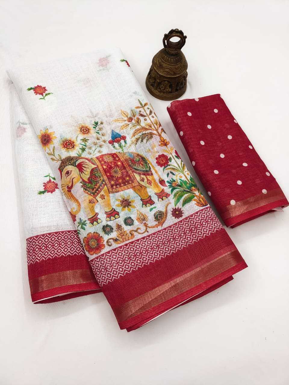 Linen Printed Saree