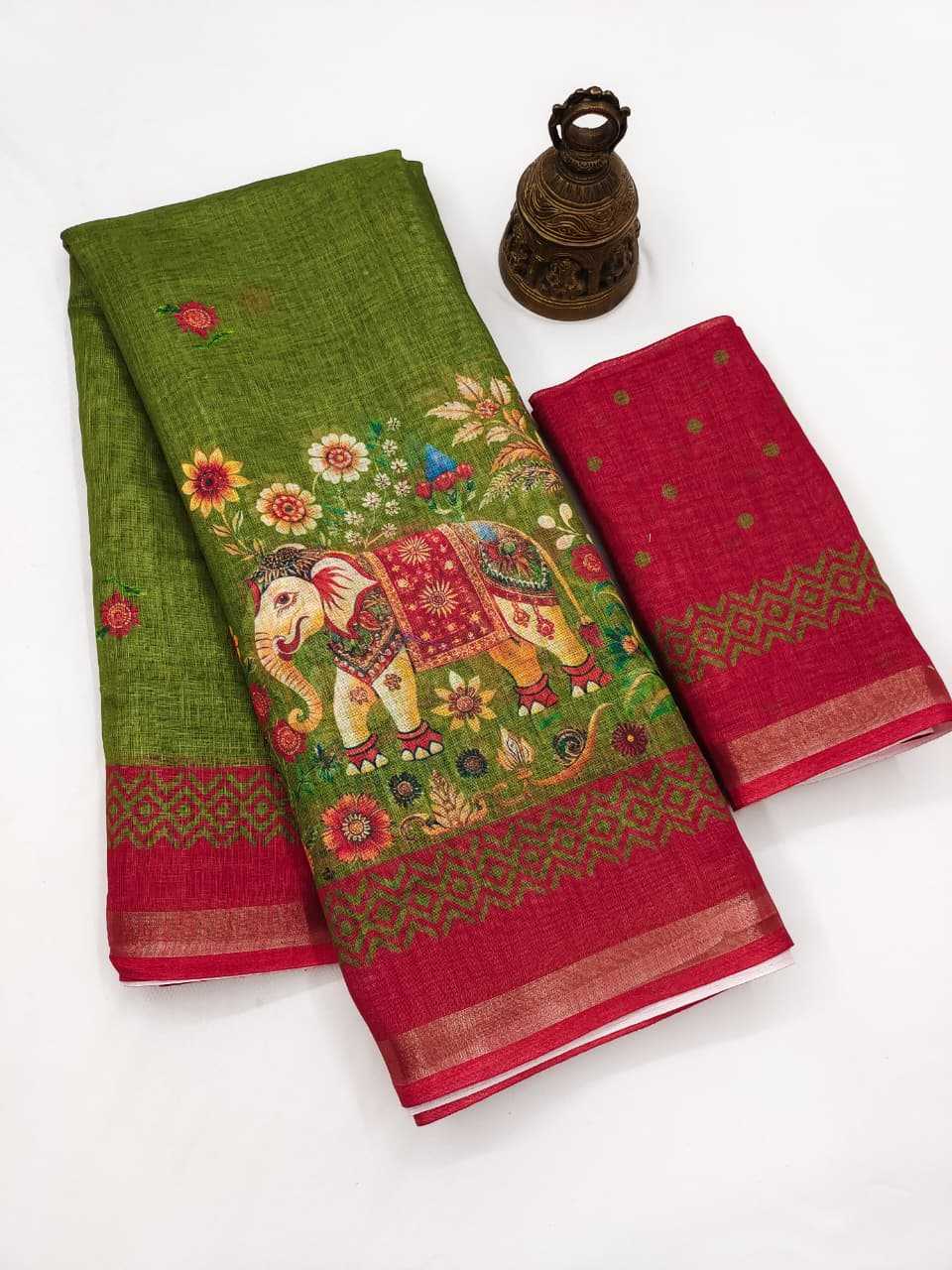 Linen Printed Saree
