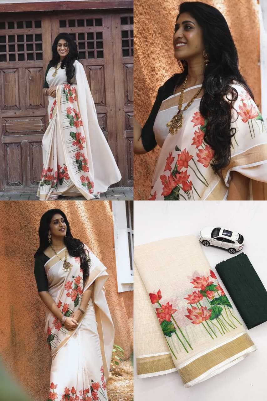 Linen Organza Saree
