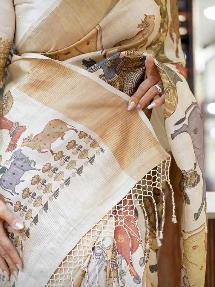 Linen Designer Saree 682