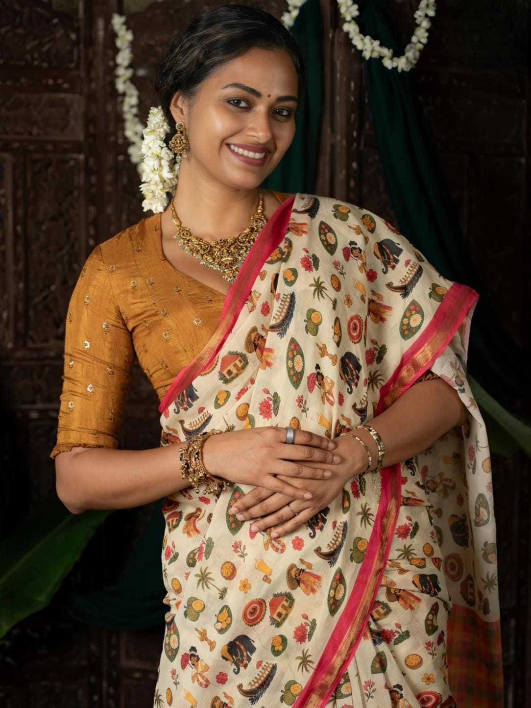 Linen Designer Saree