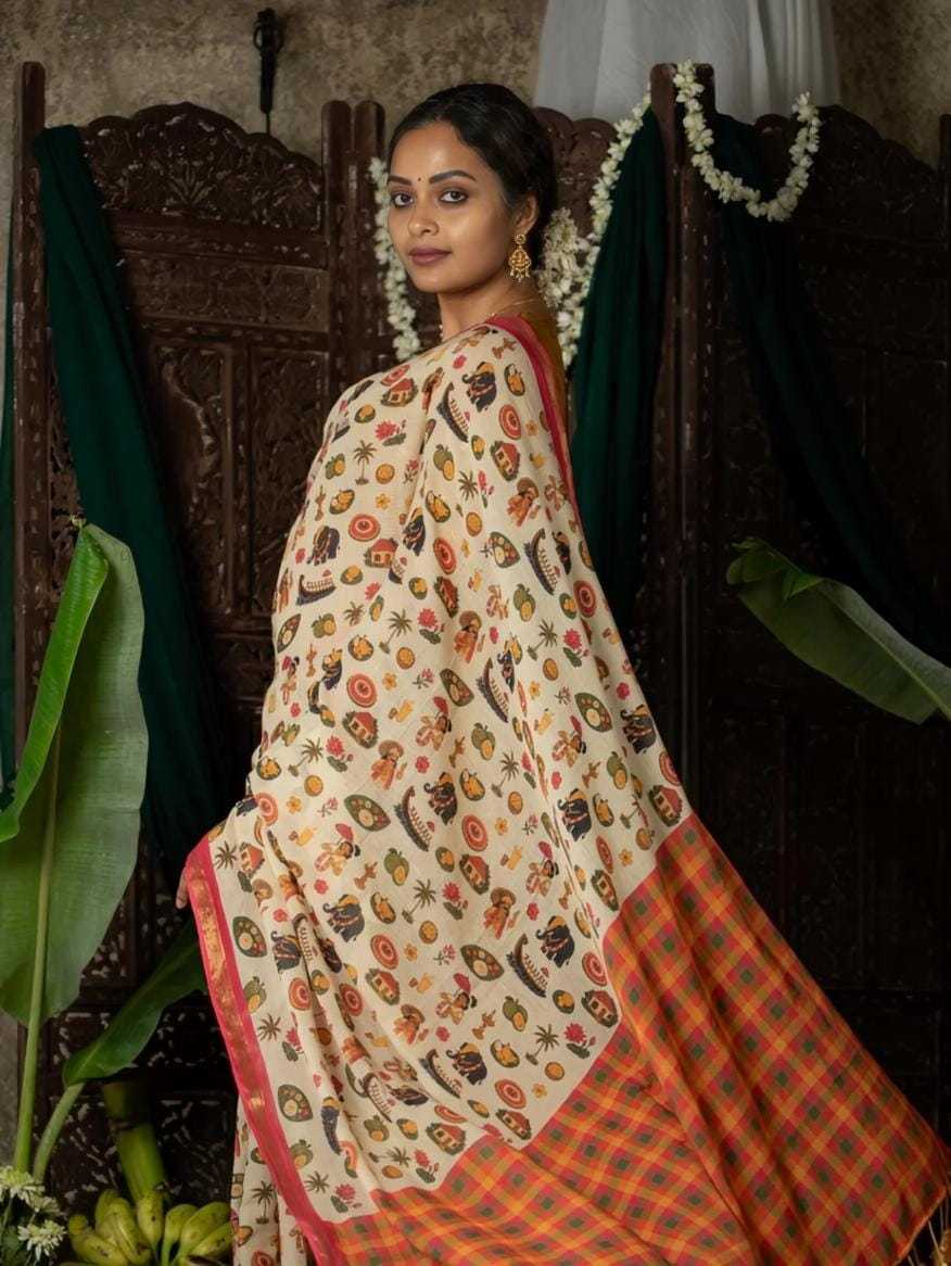 Linen Designer Saree 690