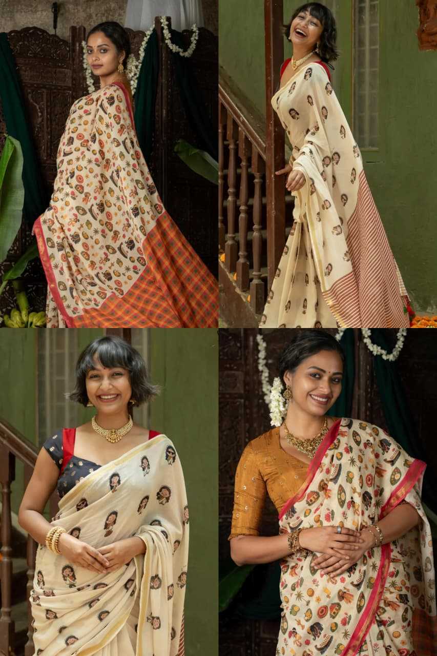 Linen Designer Saree