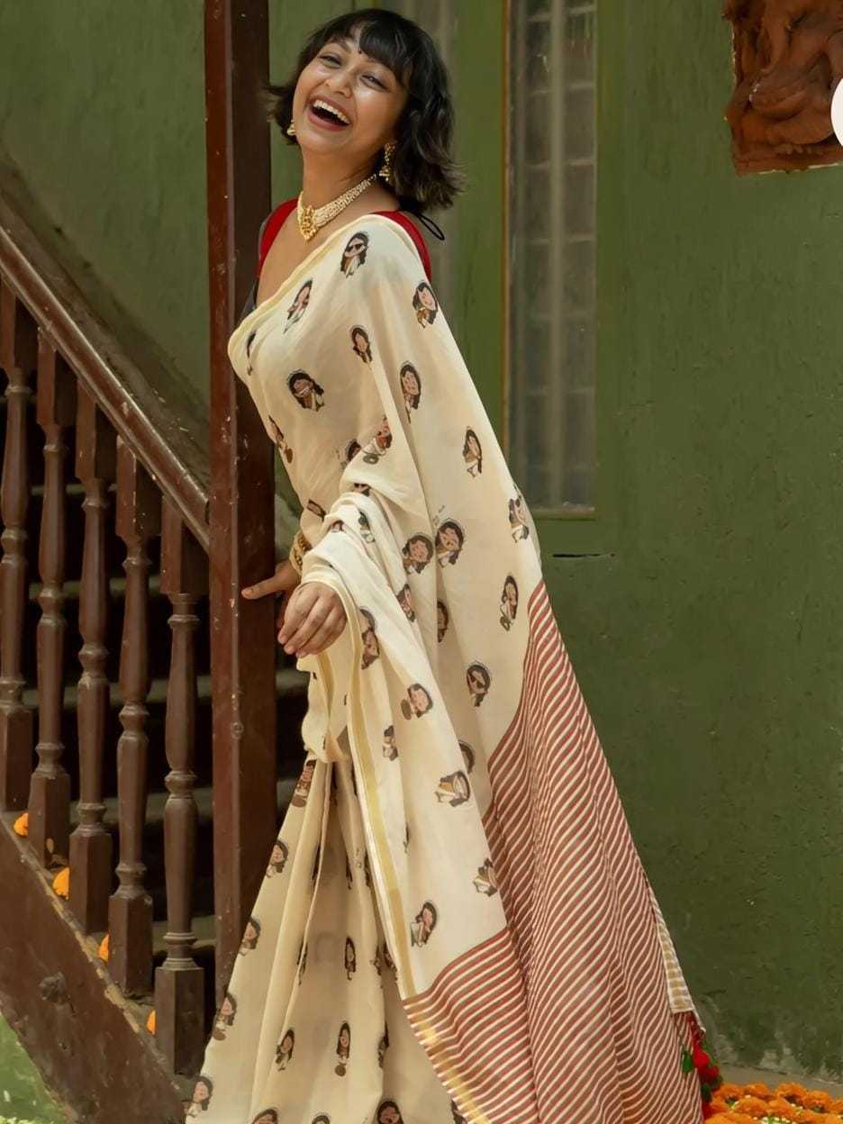 Linen Designer Saree 690