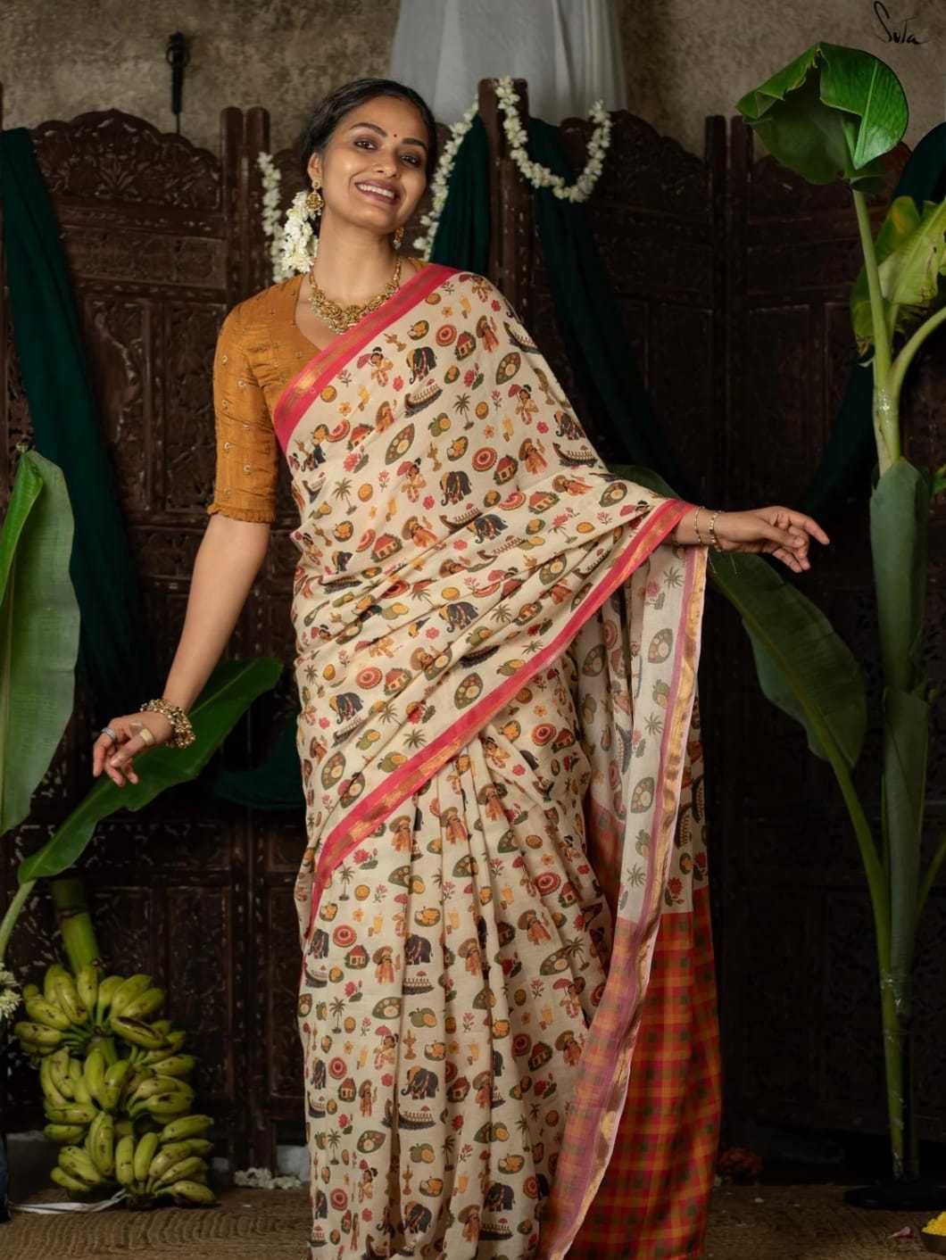 Linen Designer Saree