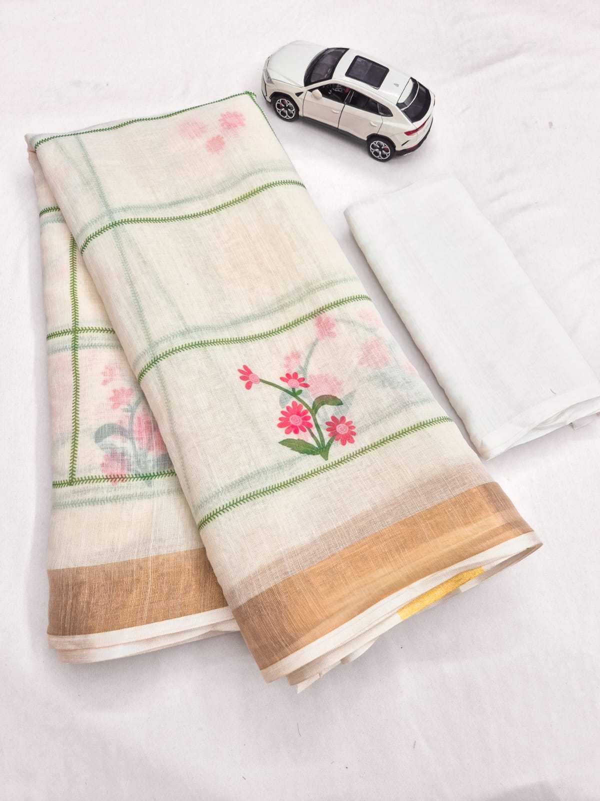 Linen Designer Saree
