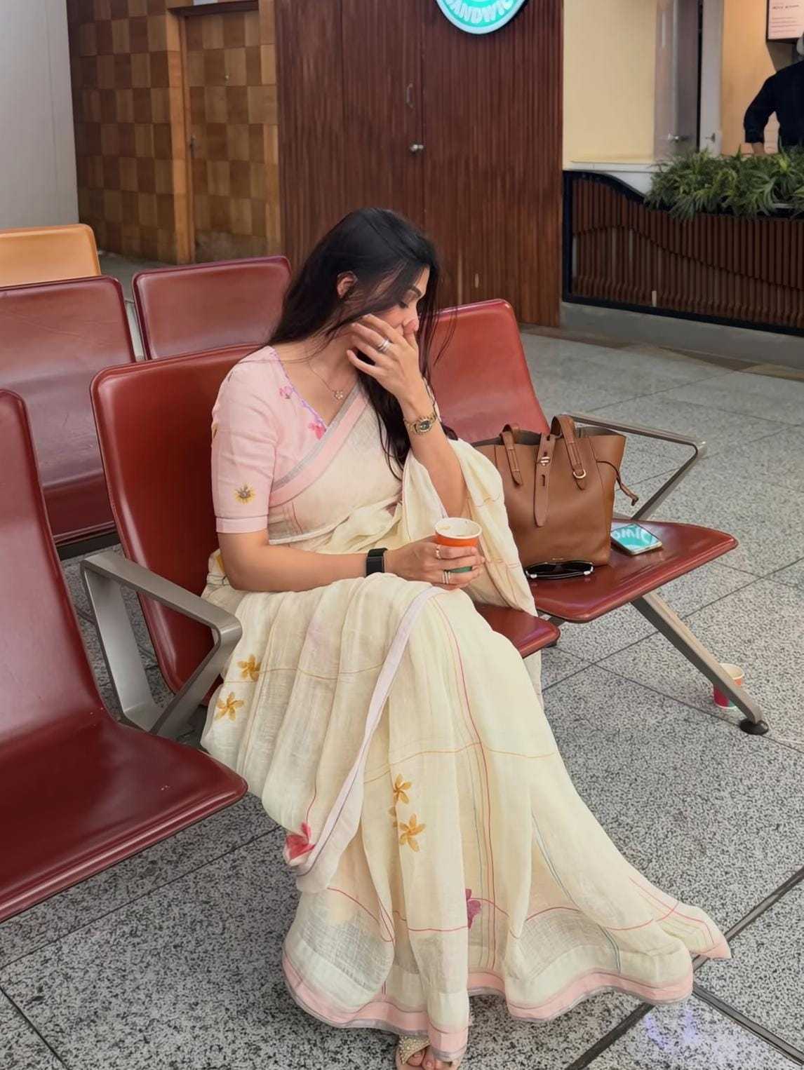 Linen Printed Saree 695