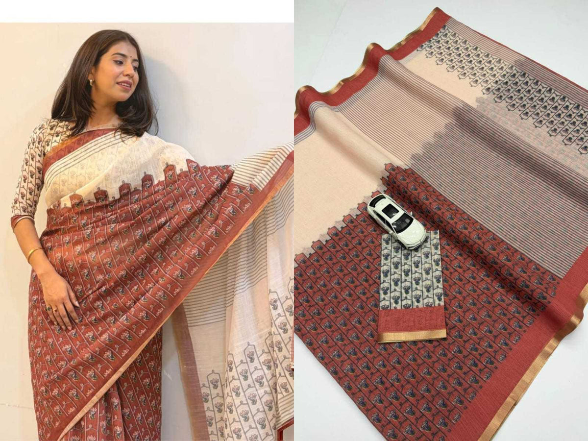 Ashvika Linen Designer Saree