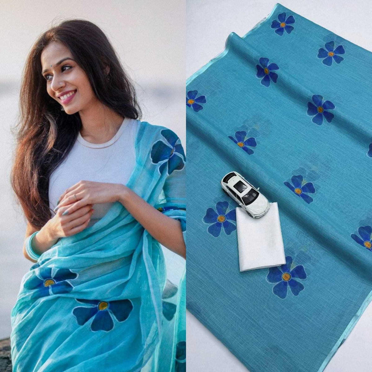 Ashvika Linen Designer Saree