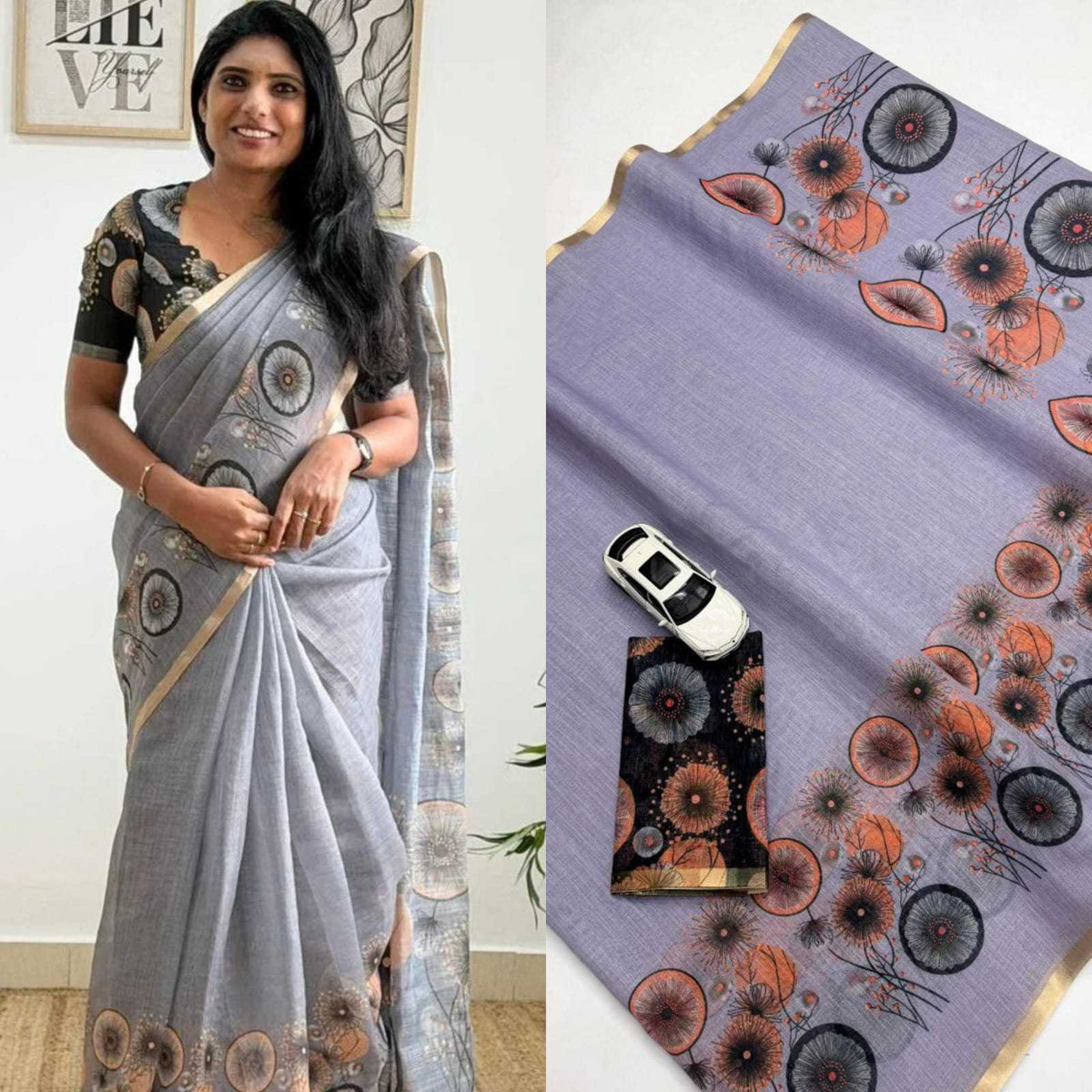 Ashvika Linen Designer Saree