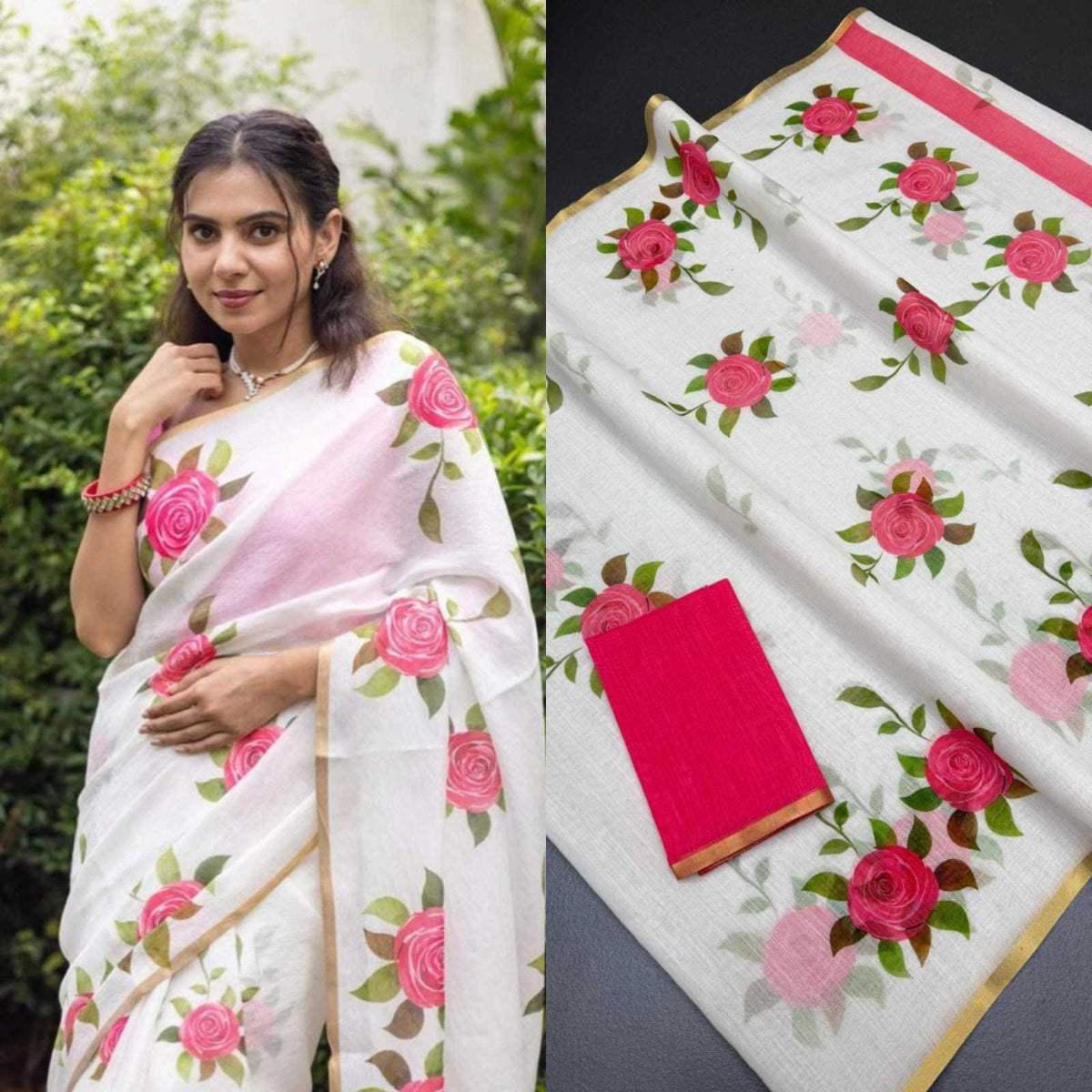 Ashvika Linen Designer Saree