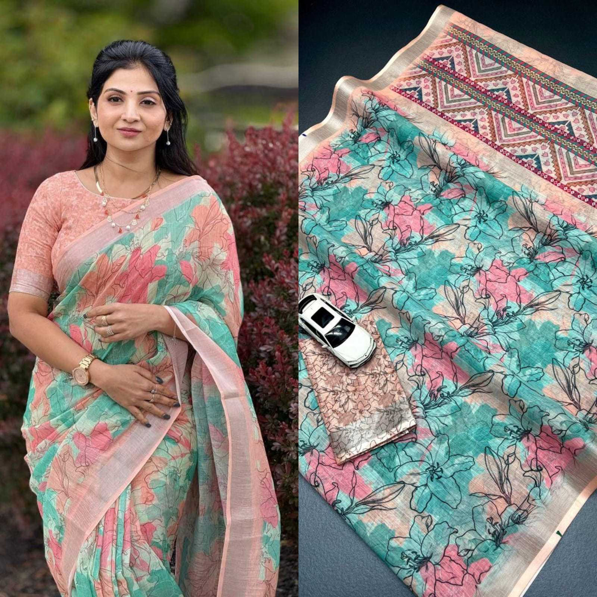 Asmara Linen Designer Saree