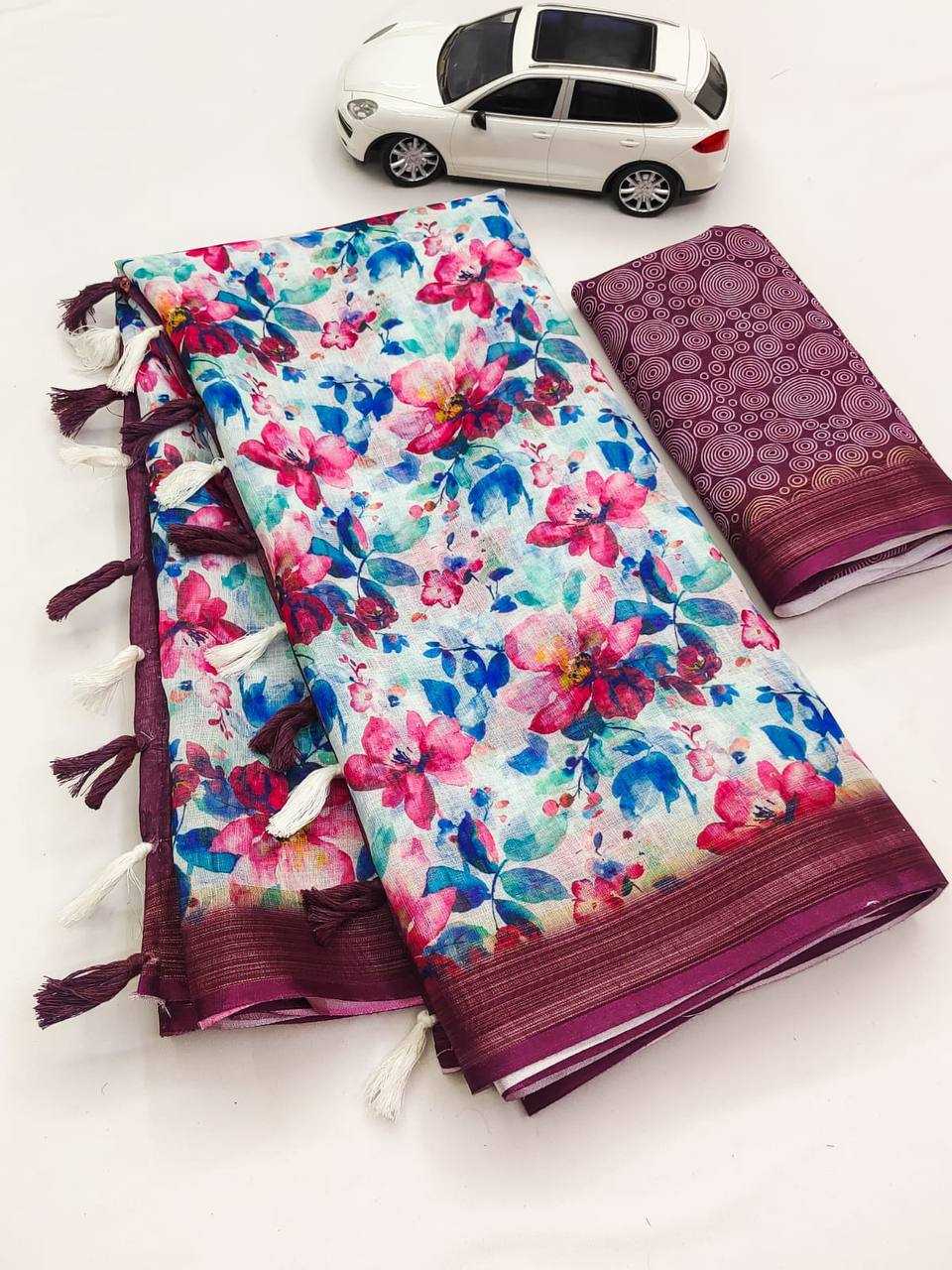 Athira Linen Printed Saree