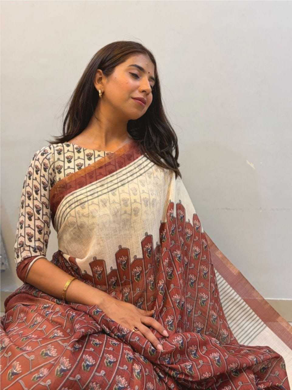 Linen Printed Saree