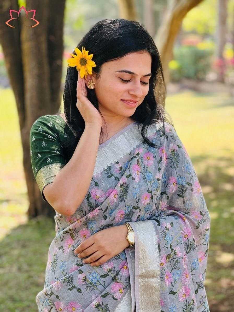 Linen Designer Saree