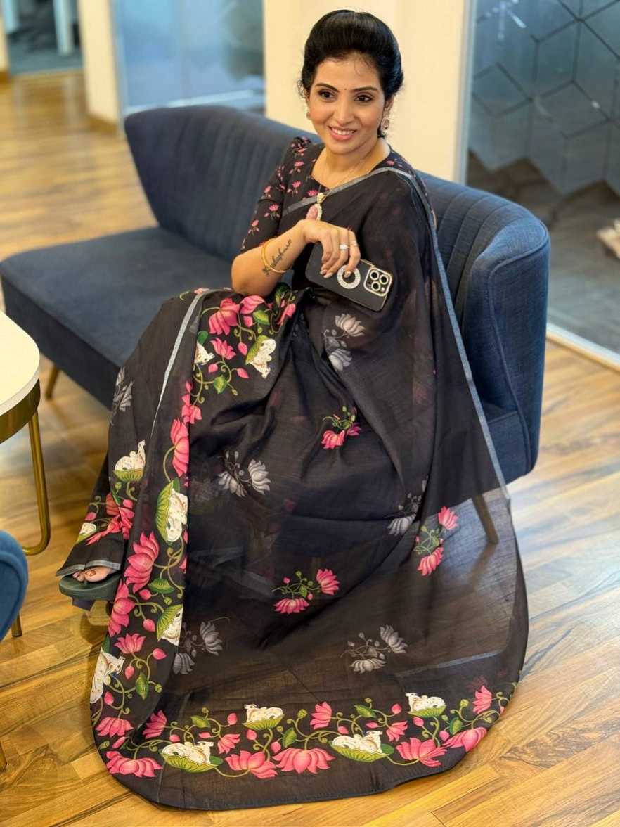 Linen Printed Saree