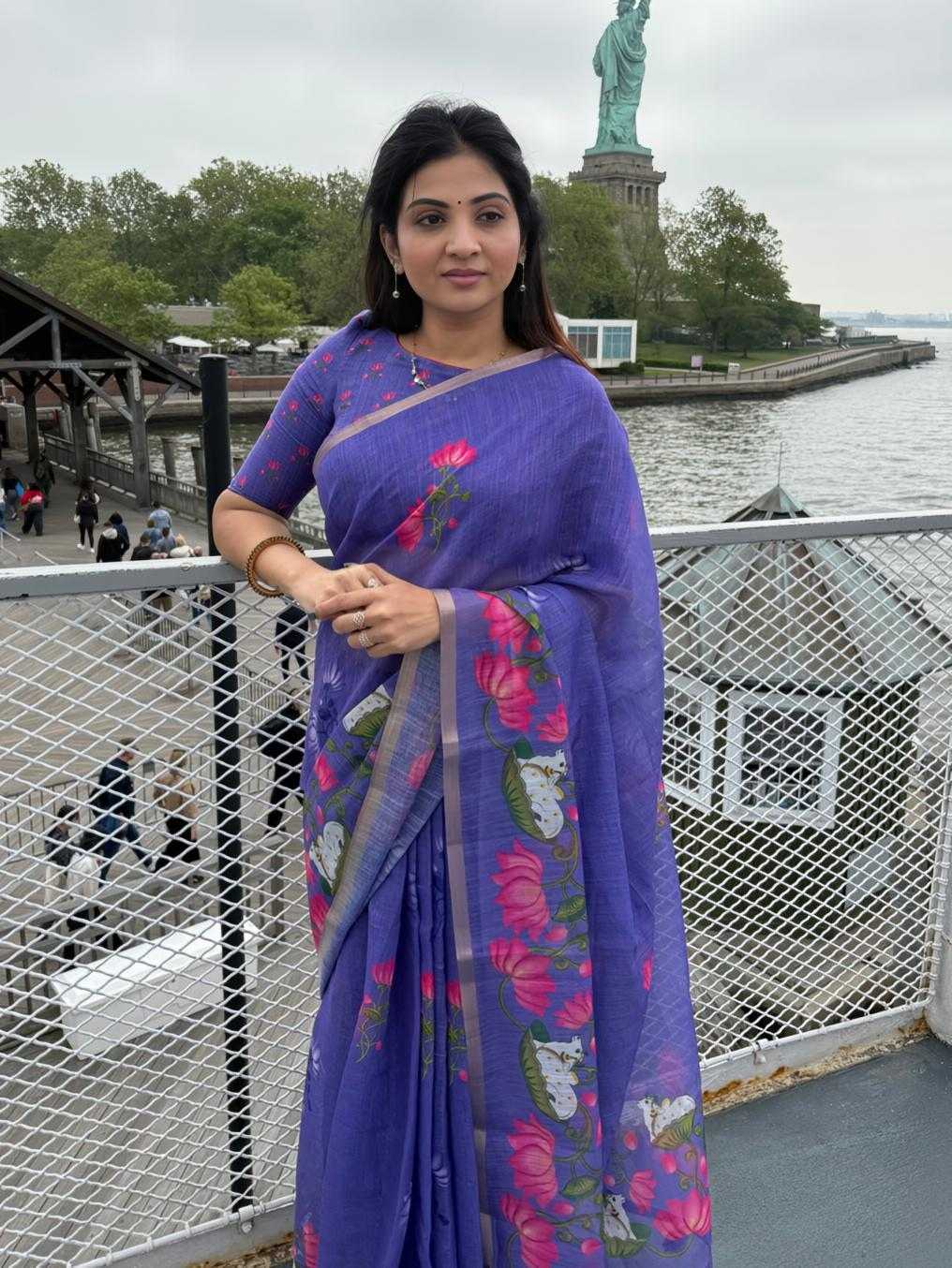 Linen Printed Saree