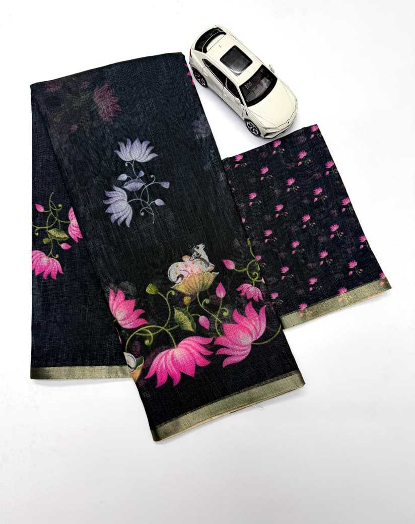 Linen Printed Saree