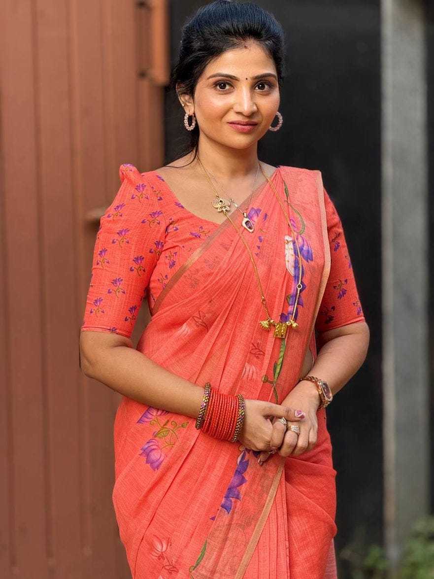 Linen Printed Saree