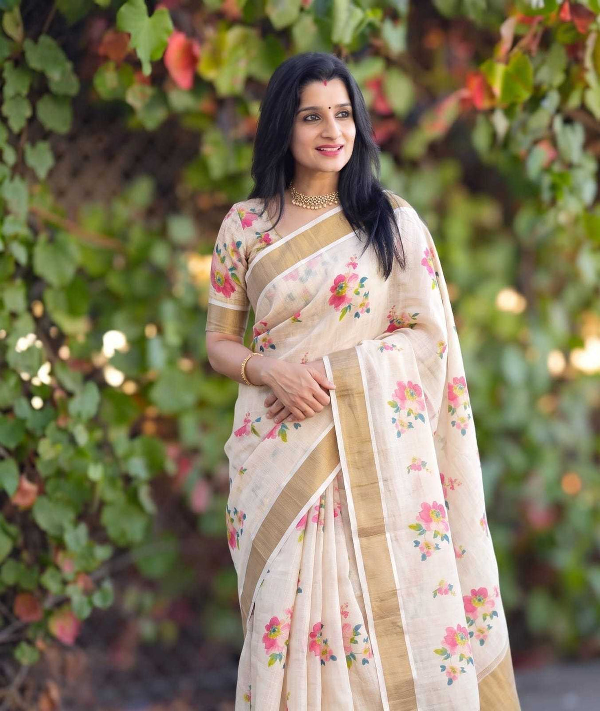 Linen Party Wear Saree