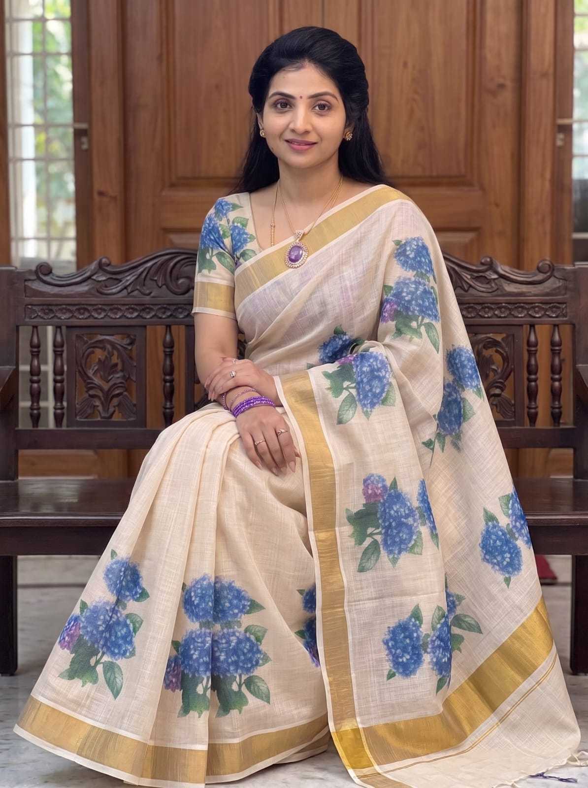 Linen Party Wear Saree