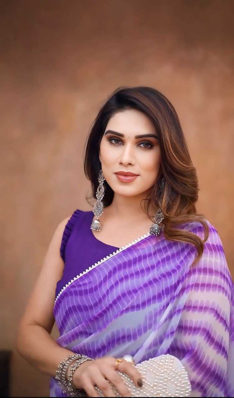 Georgette Ready To Wear Saree in Lavender