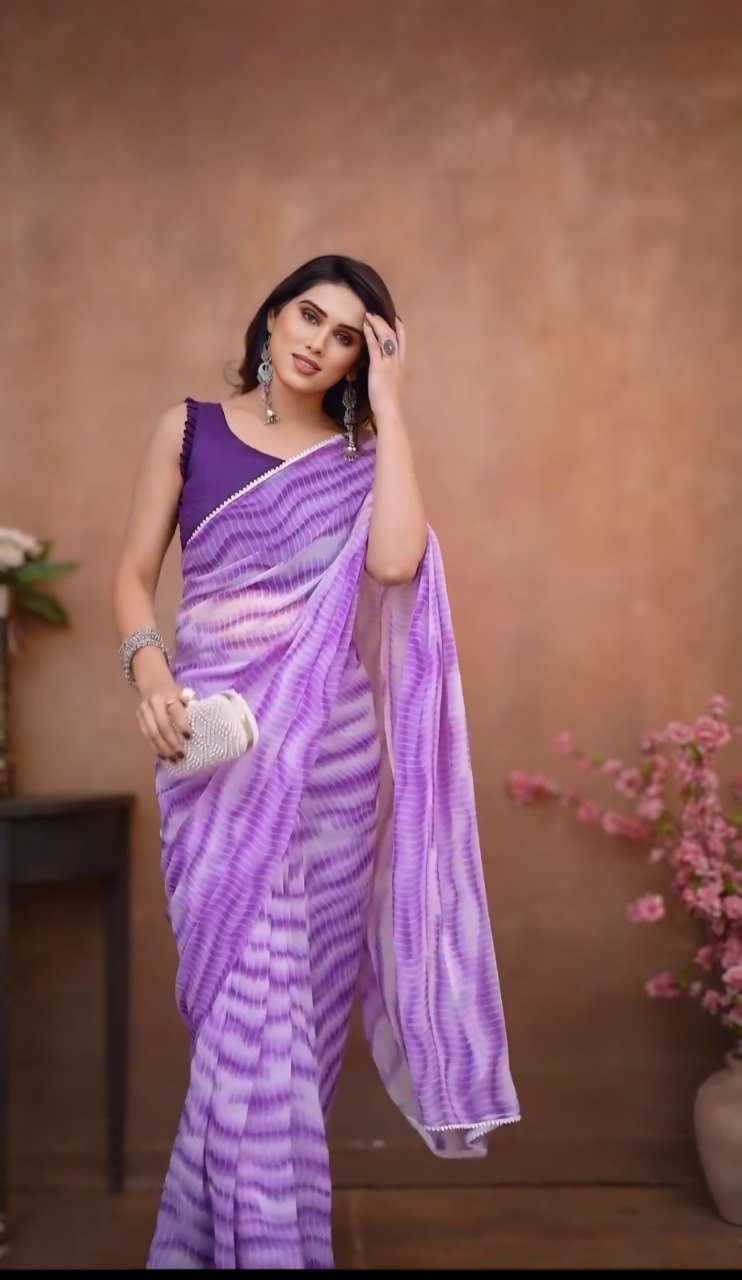 Georgette Ready To Wear Saree in Lavender