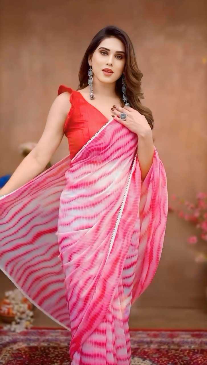 Georgette Ready To Wear Saree in Lavender