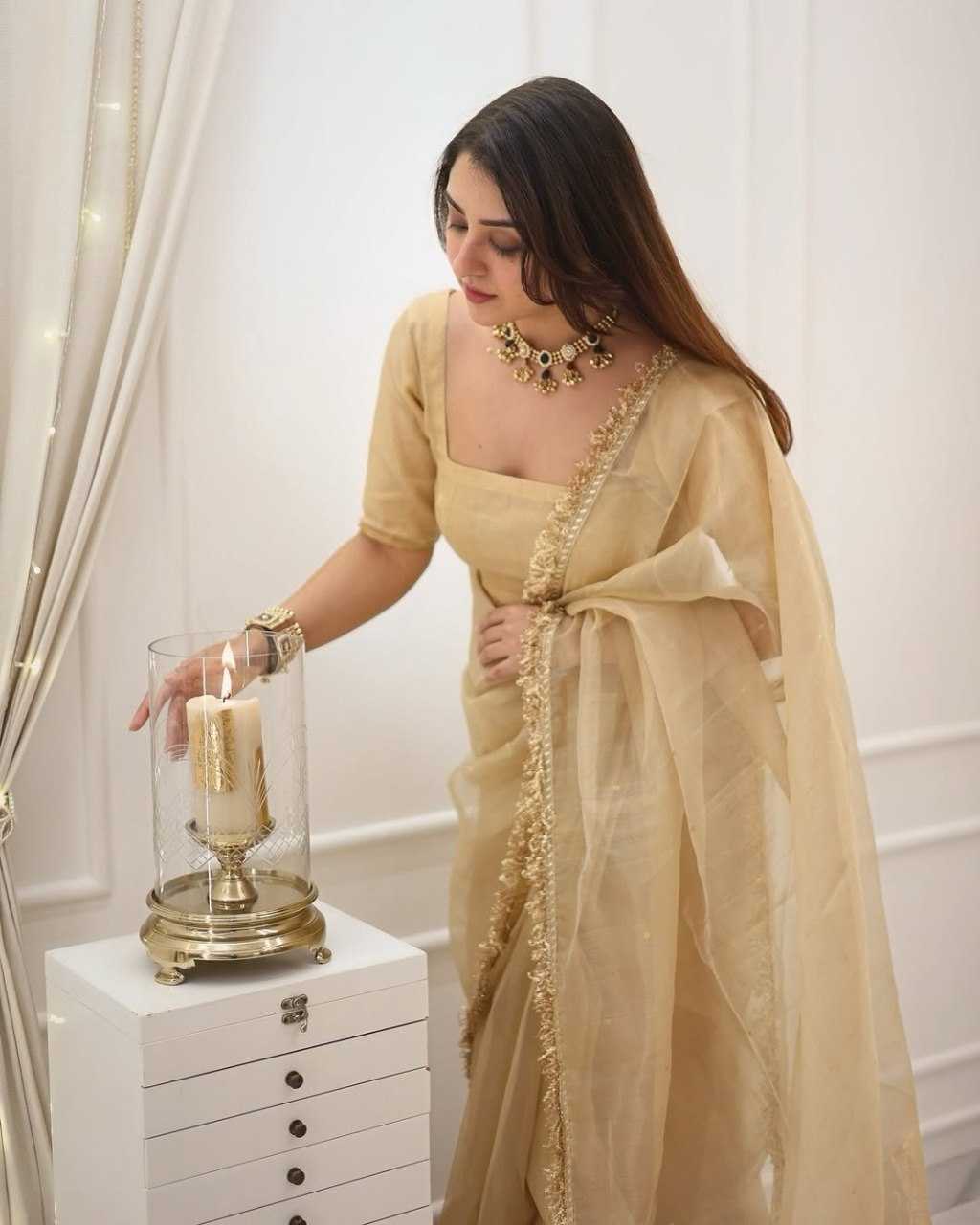 Chanderi Cotton Ready To Wear Saree