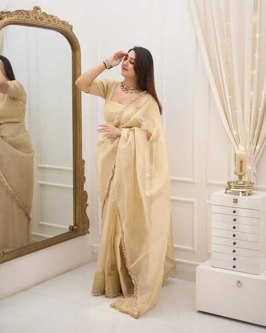 Chanderi Cotton Ready To Wear Saree