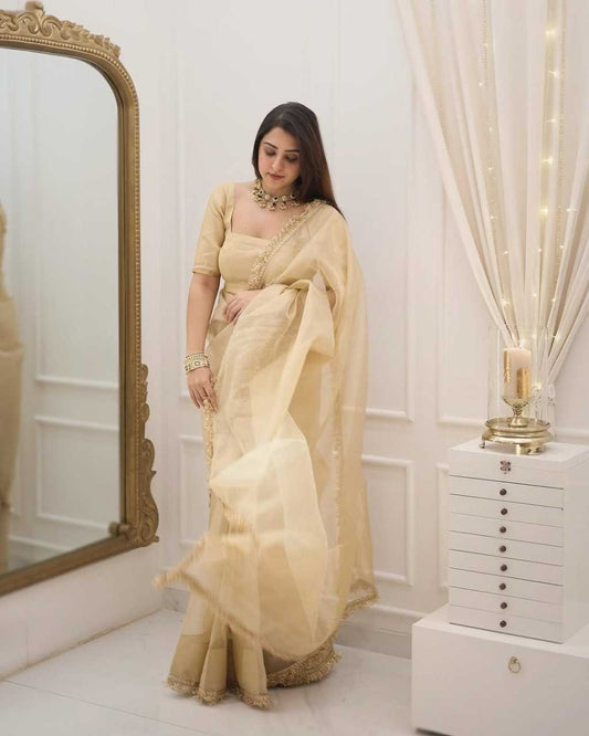 Chanderi Cotton Ready To Wear Saree