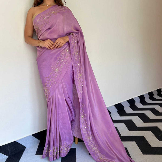 Satin Ready To Wear Saree 444