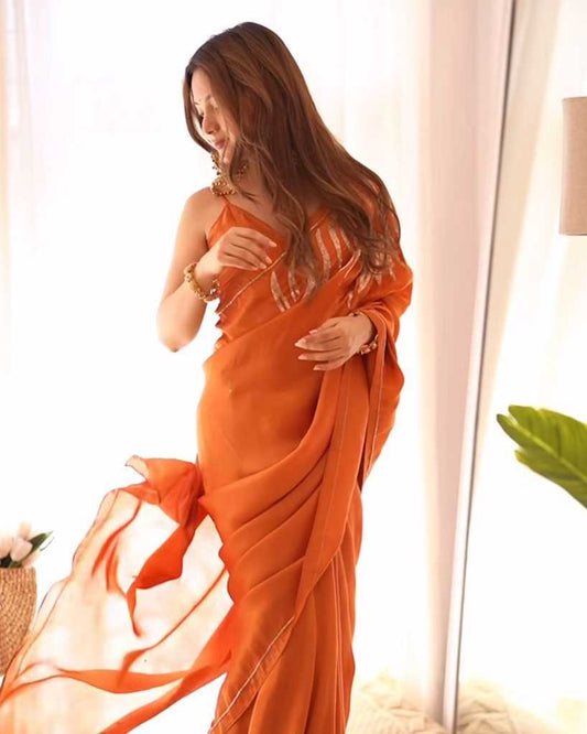 Satin Ready To Wear Saree 445