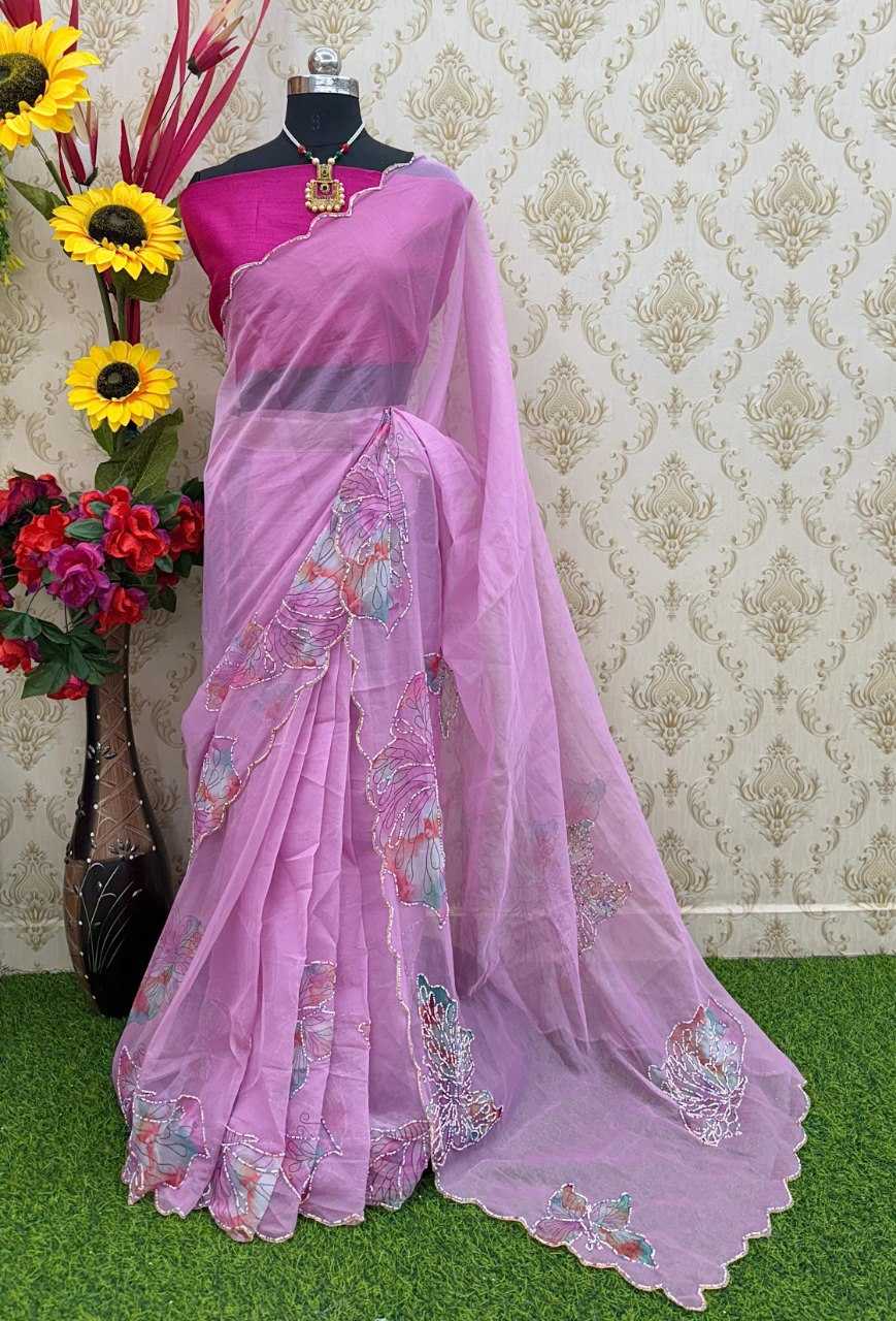 Organza Ready To Wear Saree in White