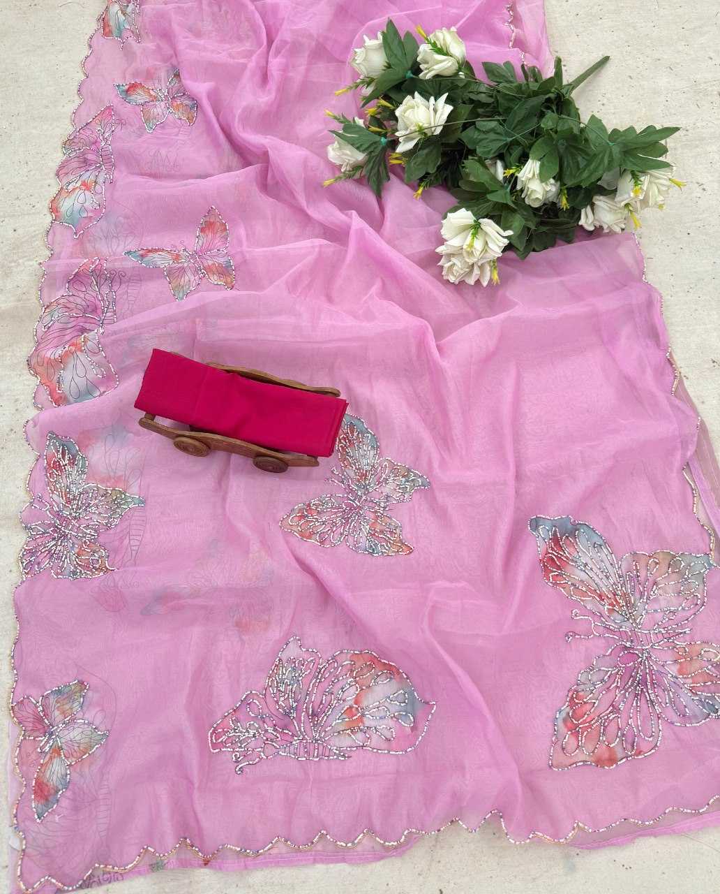 Organza Ready To Wear Saree in White