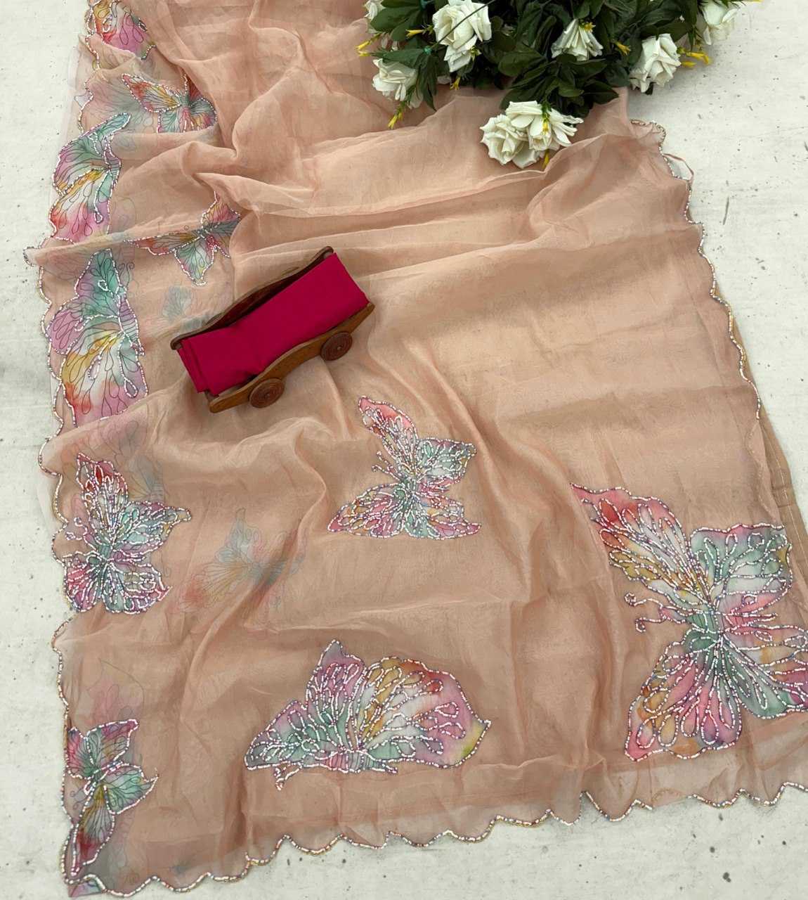 Organza Ready To Wear Saree in White