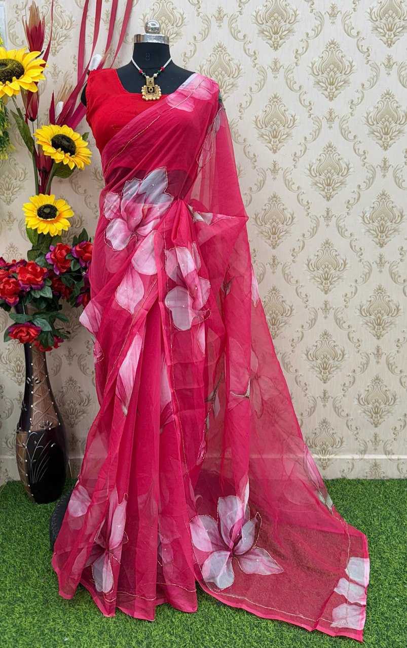 Georgette Ready To Wear Saree in White