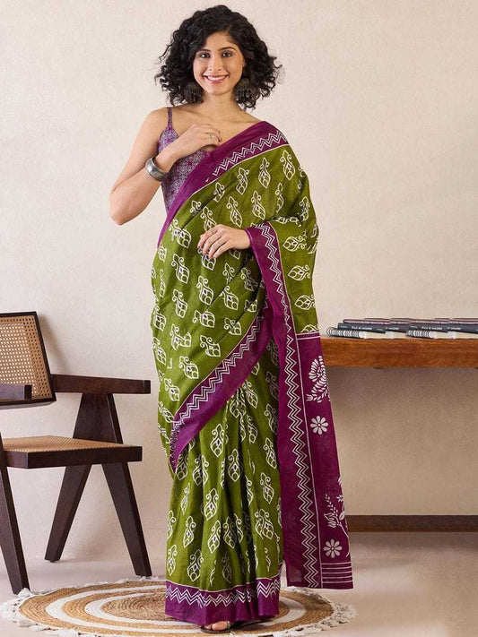 Cotton Ready To Wear Saree in Blue