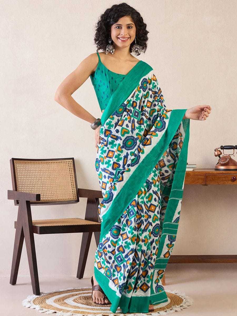 Cotton Ready To Wear Saree in White